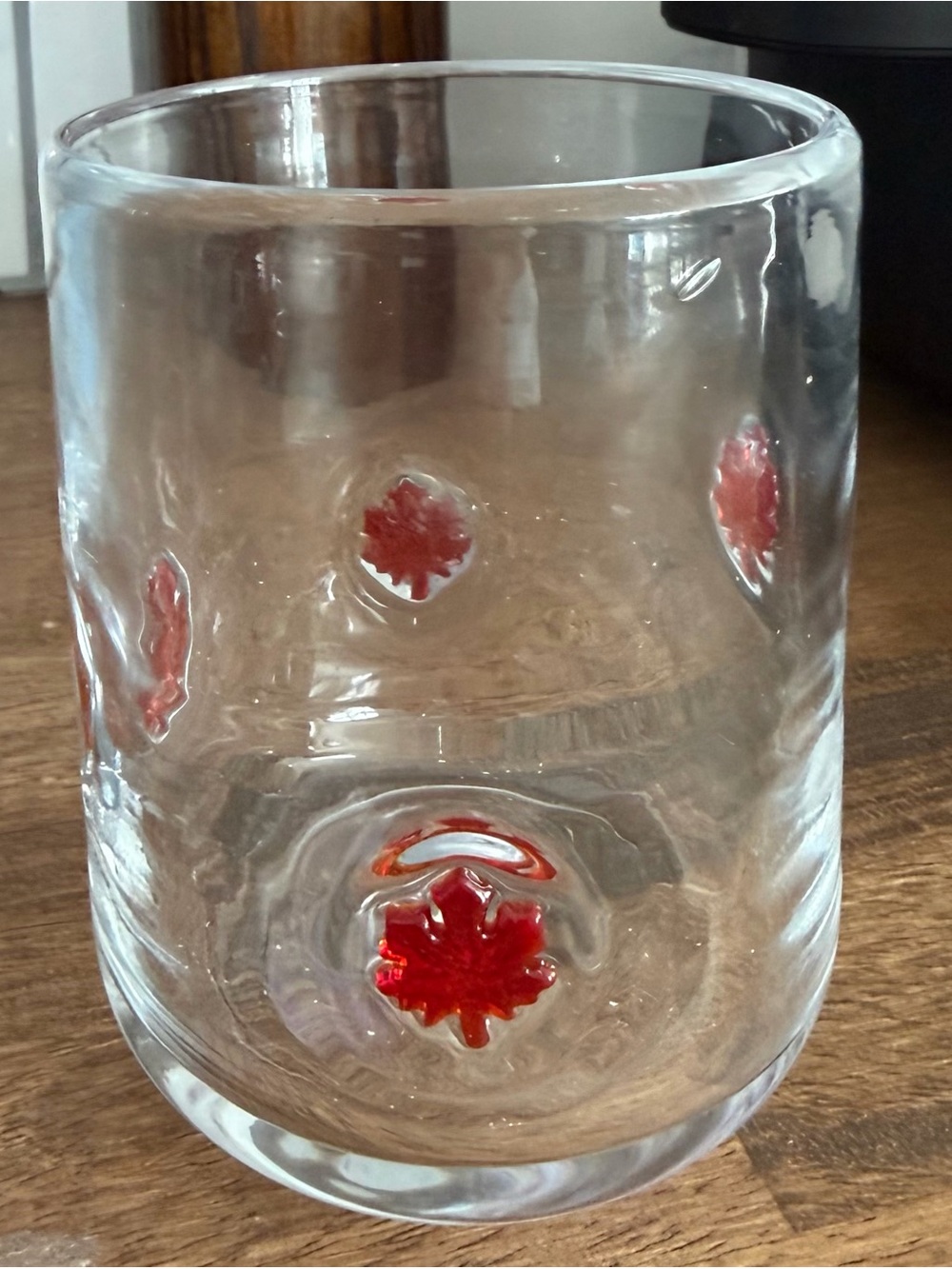 Icon Glass Tumbler with Red Maple Motif - Home Dining